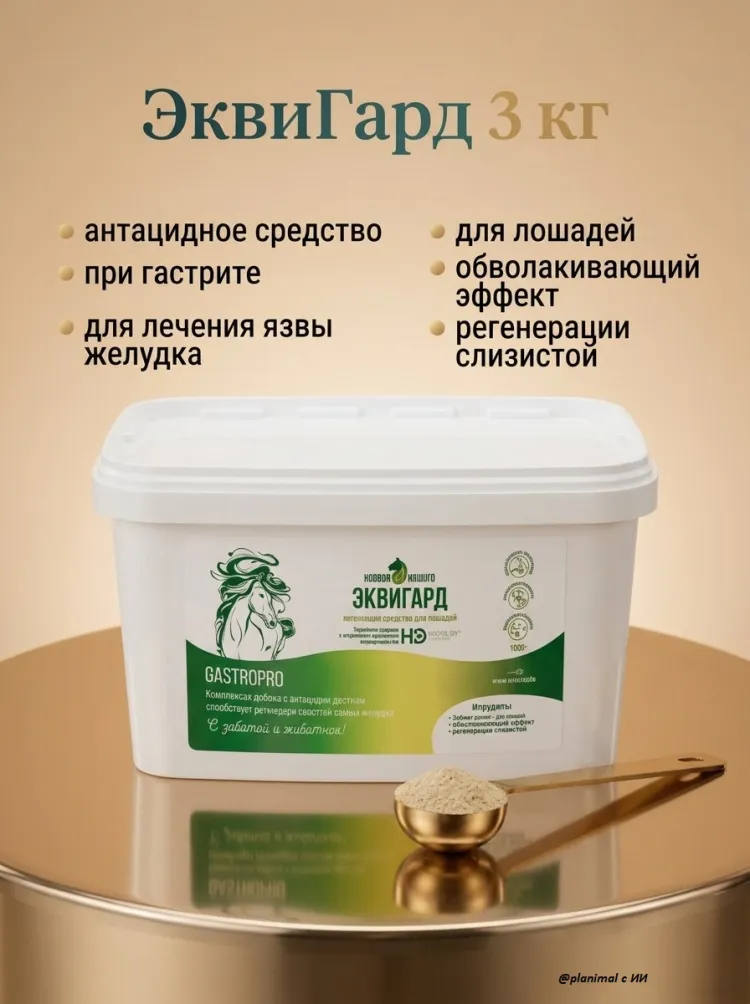 Horse-bio: Антацидное средство ЭквиГард GastroPro для лошадей, гастриты и язвы желудка, 3 кг
