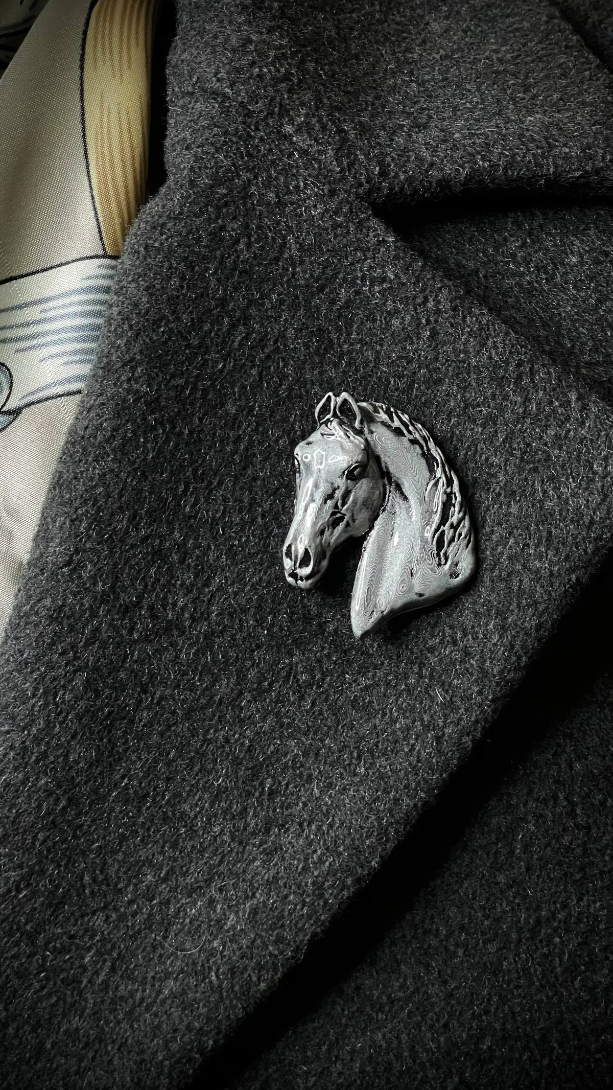 Брошь Конь серебро (имитация)