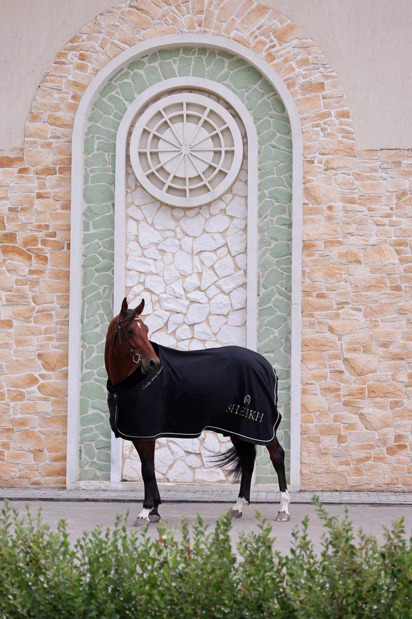 Попона SHEIKH HORSE BRAND, коллекция ORIENTAL, цвет черный, р-р 145