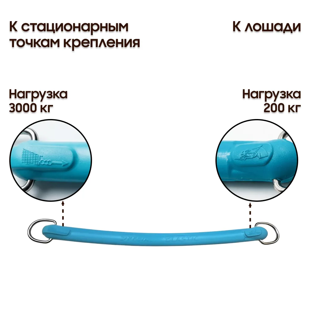 Развязка эластичная для лошади 61 см Tecnoplastica (Италия), смягчает рывок