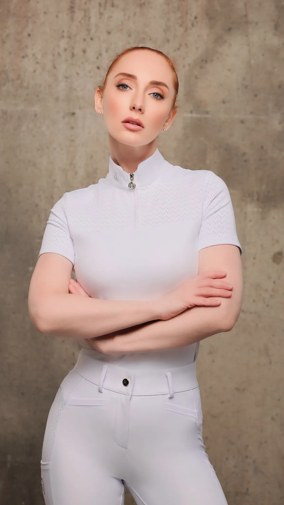 Поло для верховой езды, конного спорта SHEIKH HORSE BRAND, коллекция ИНДАСТРИАЛ, цвет белый, р-р M