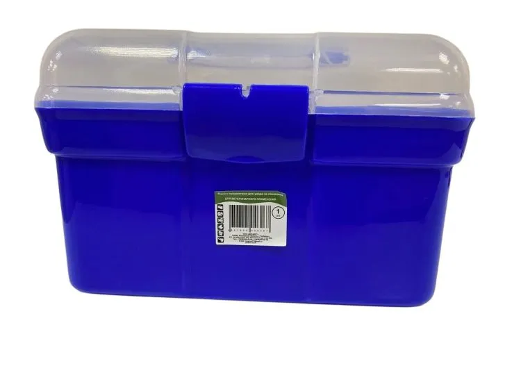 Органайзер - набор для ухода для лошадью, 8 предметов, синий, пластик, Китай