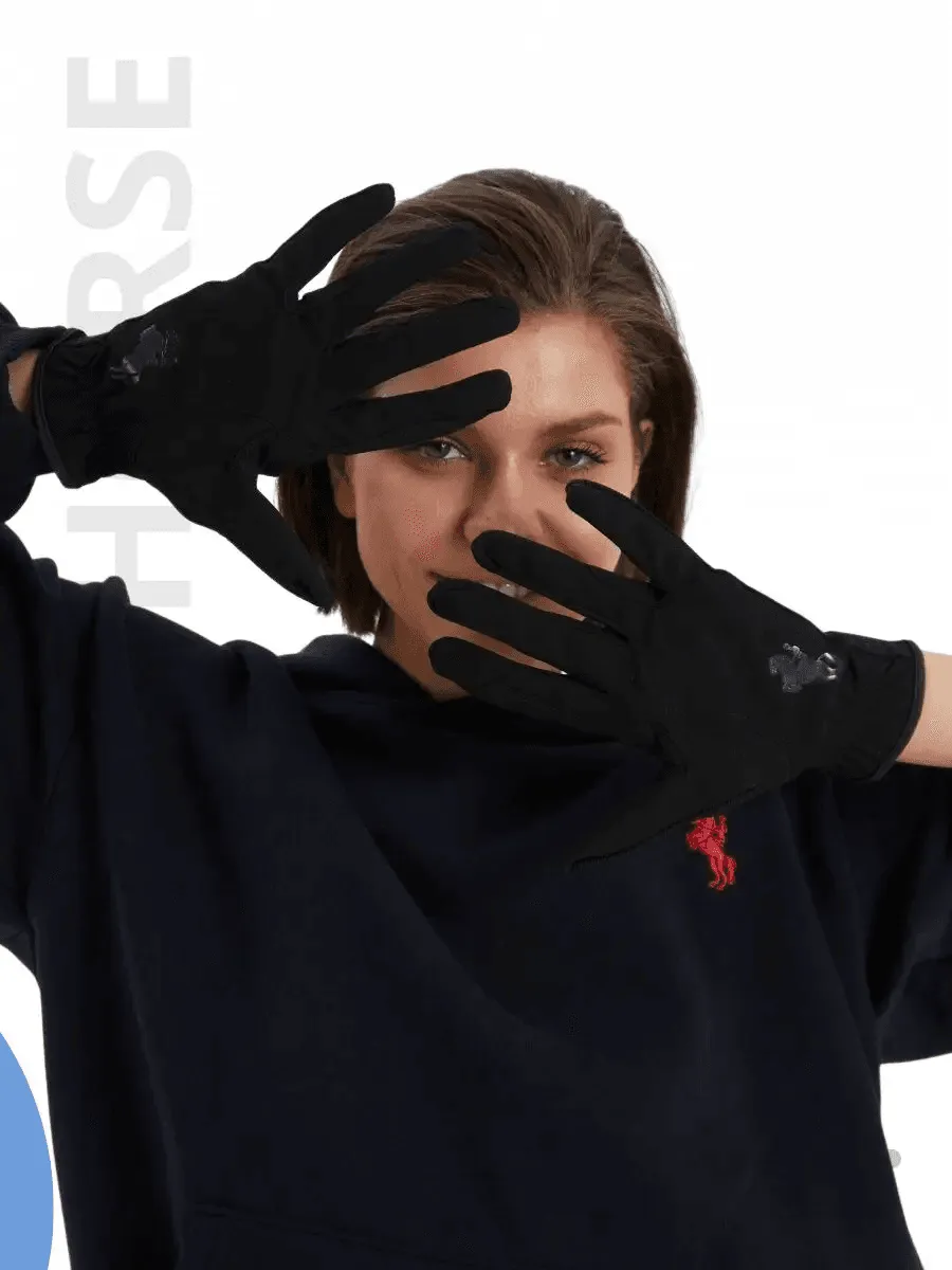 Перчатки для верховой езды, черные, XS, SweetHorse