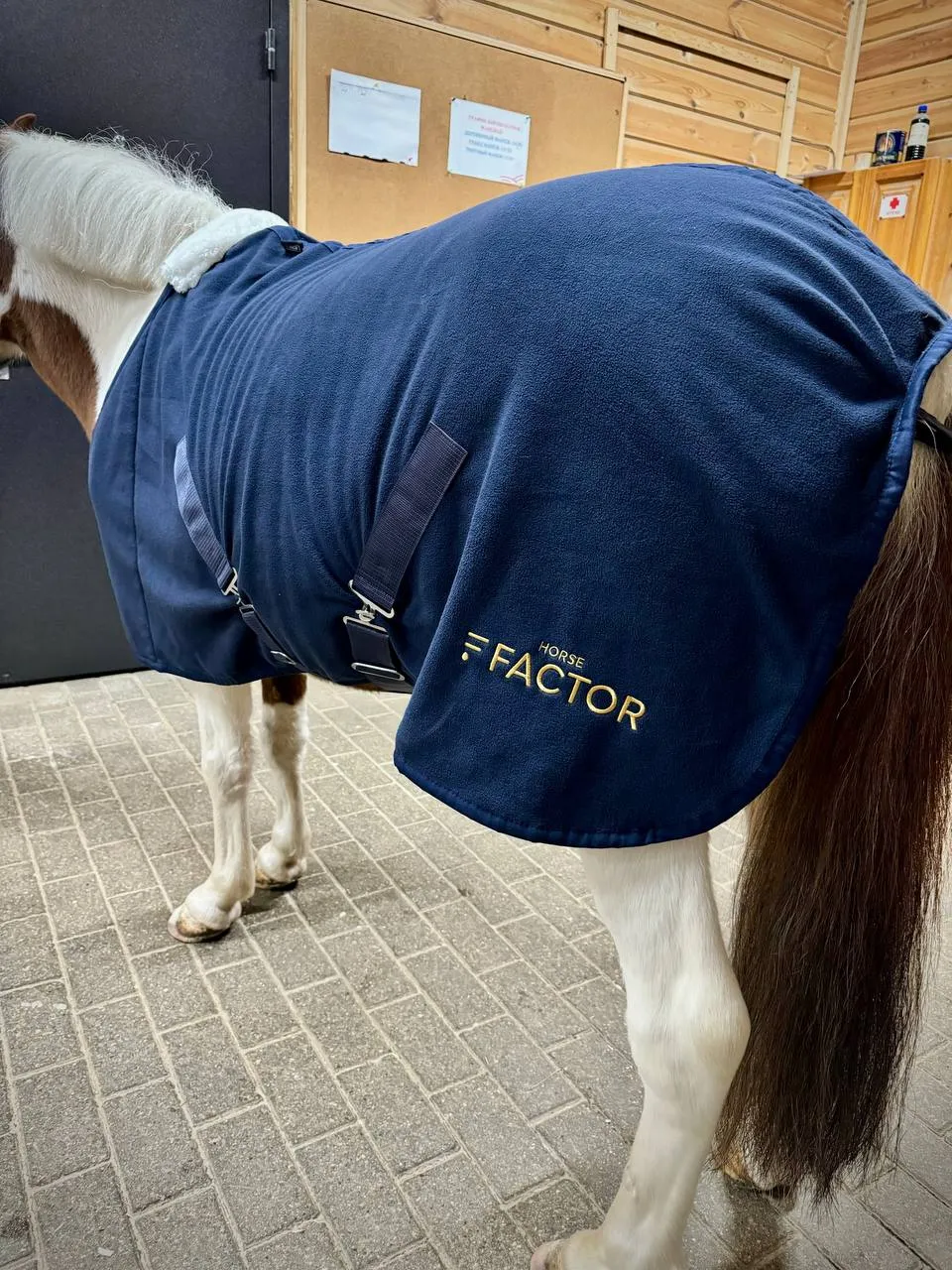 Попона флисовая для пони или жеребят HorseFactor (синяя)