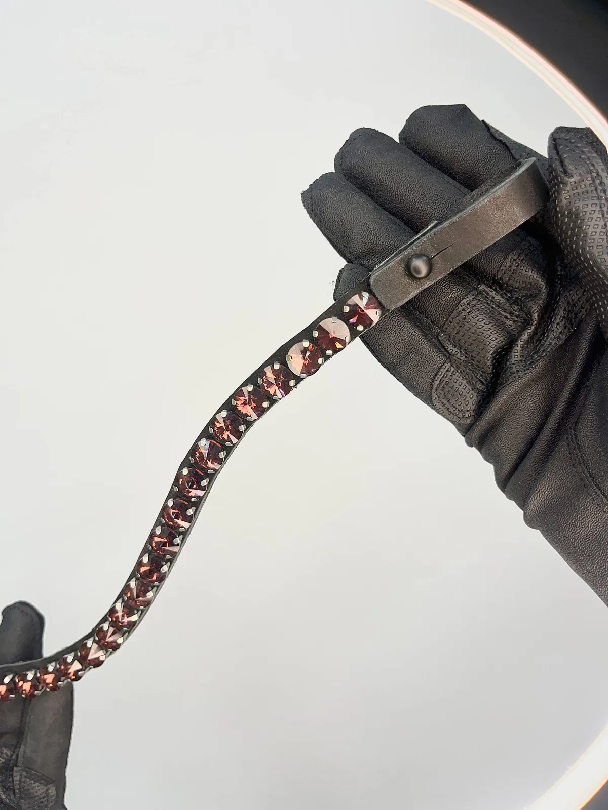 Налобник Kalipso с бордовыми стразами, размер full (43 см)