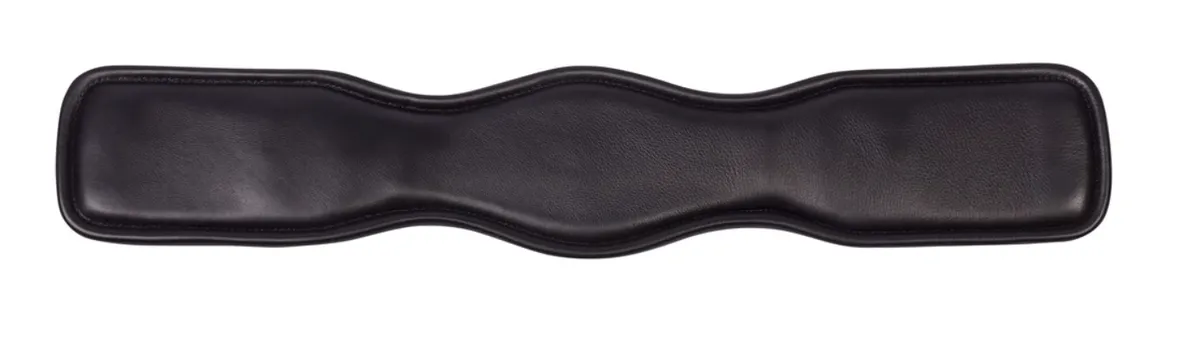Подпруга выездковая кожаная анатомическая с резинками 50сm цвет черный