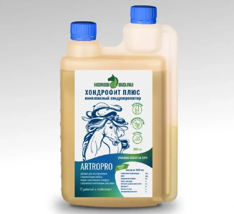 Horse-bio: Хондропротектор Хондрофит Плюс ArtroPro для лошадей(без сахара), 1 л.