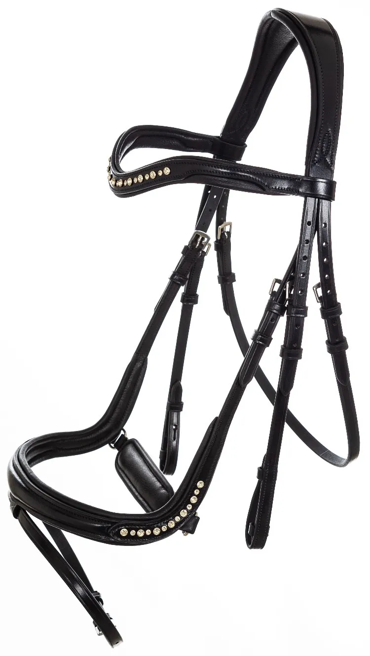 Уздечка анатомическая и стразами на капсюле (Черный)