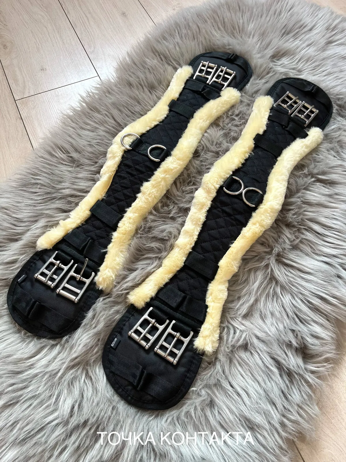 Подпруга с искусственным мехом 60 см без резинок