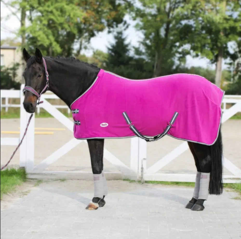 Попона York Britta флисовая с ремнями розовая 145 см