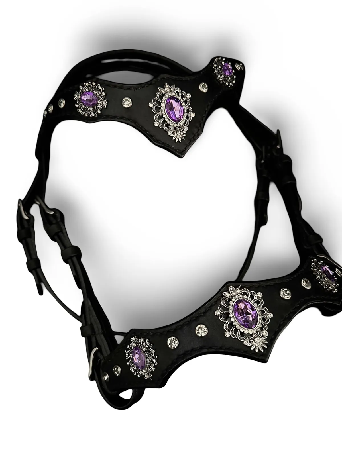 Уздечка для пони сиреневые стразы