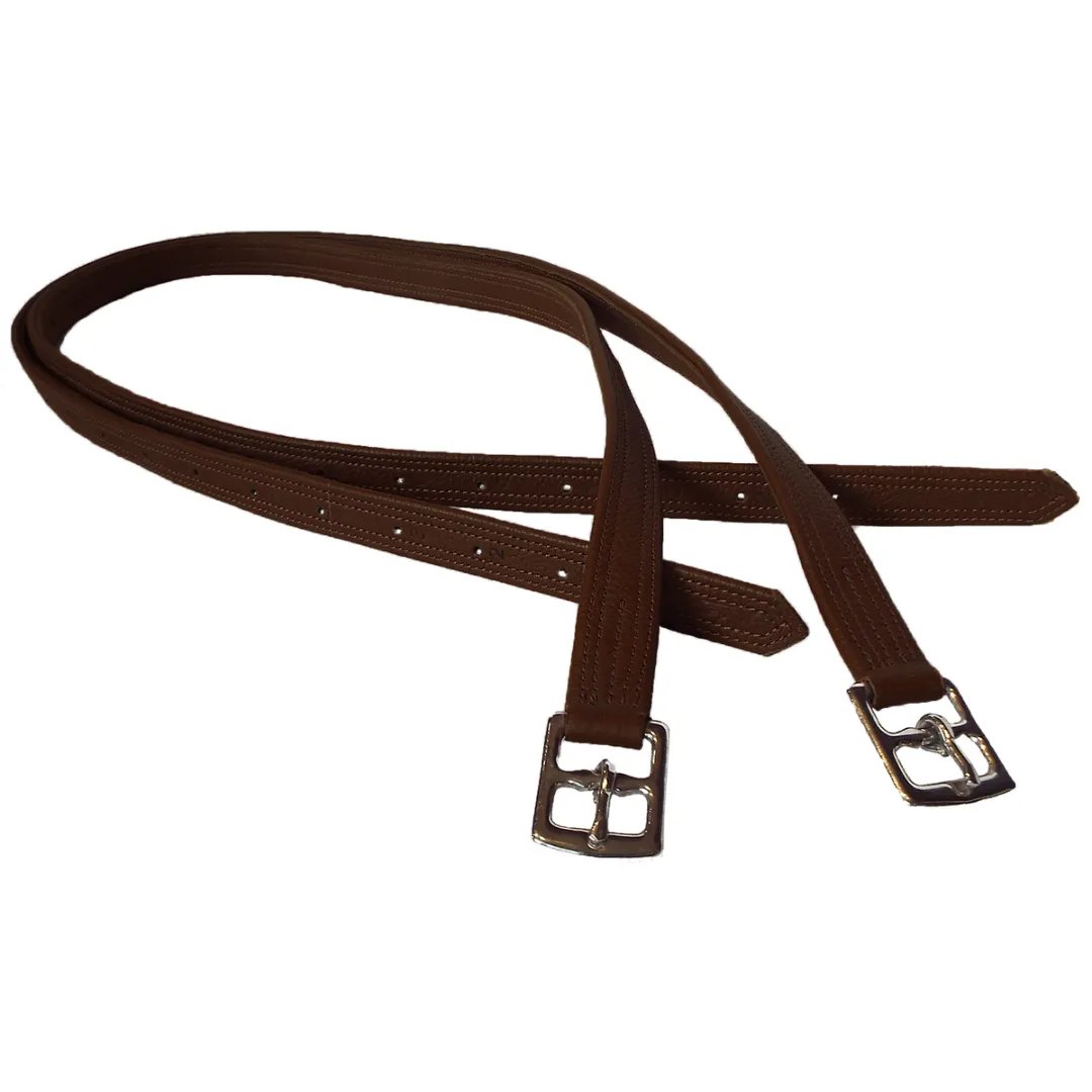 Путлища коричневые из мягкой кожи