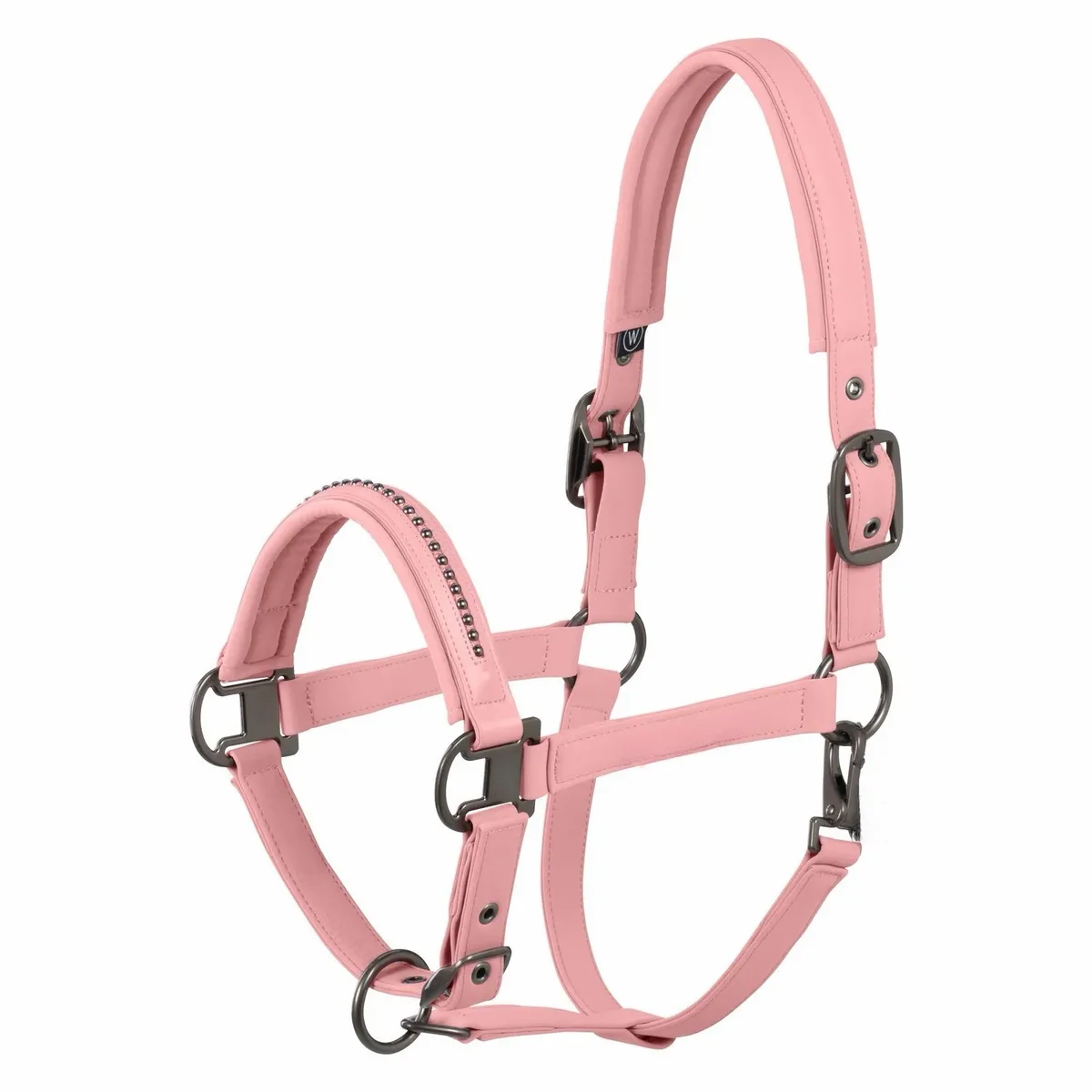 Недоуздок матовый розовый с бусинами TGW (COB)