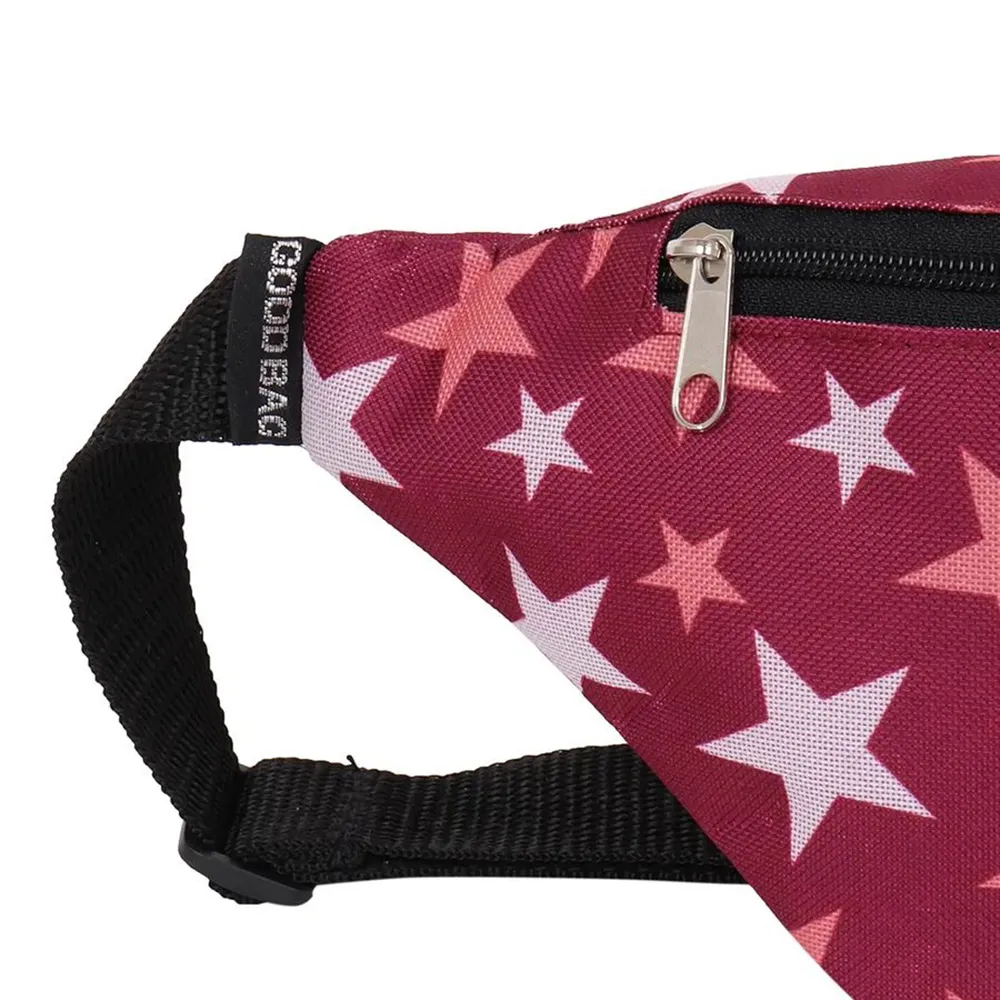 Сумка на пояс, длина 31 см (цвет бордовый со звёздами) (Good Bag)