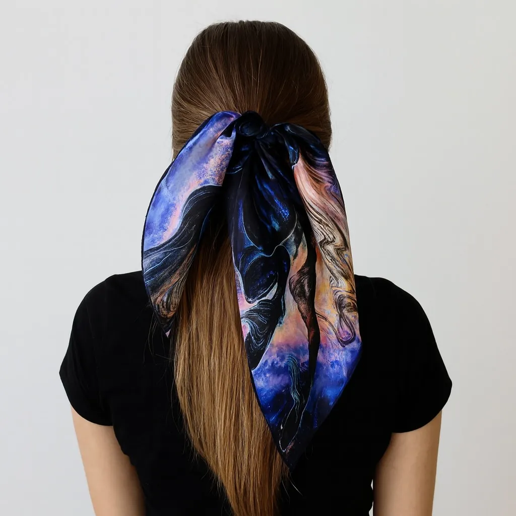 Платок с лошадью коллекция GALAXY средний 60*60 SHEIKH HORSE BRAND