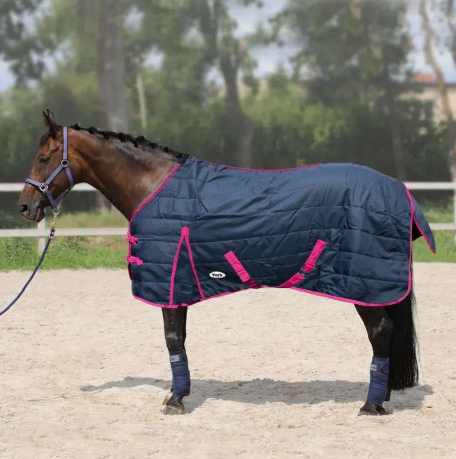 Попона York Scandic зимняя/денниковая/200 гр сине-розовая 145 см