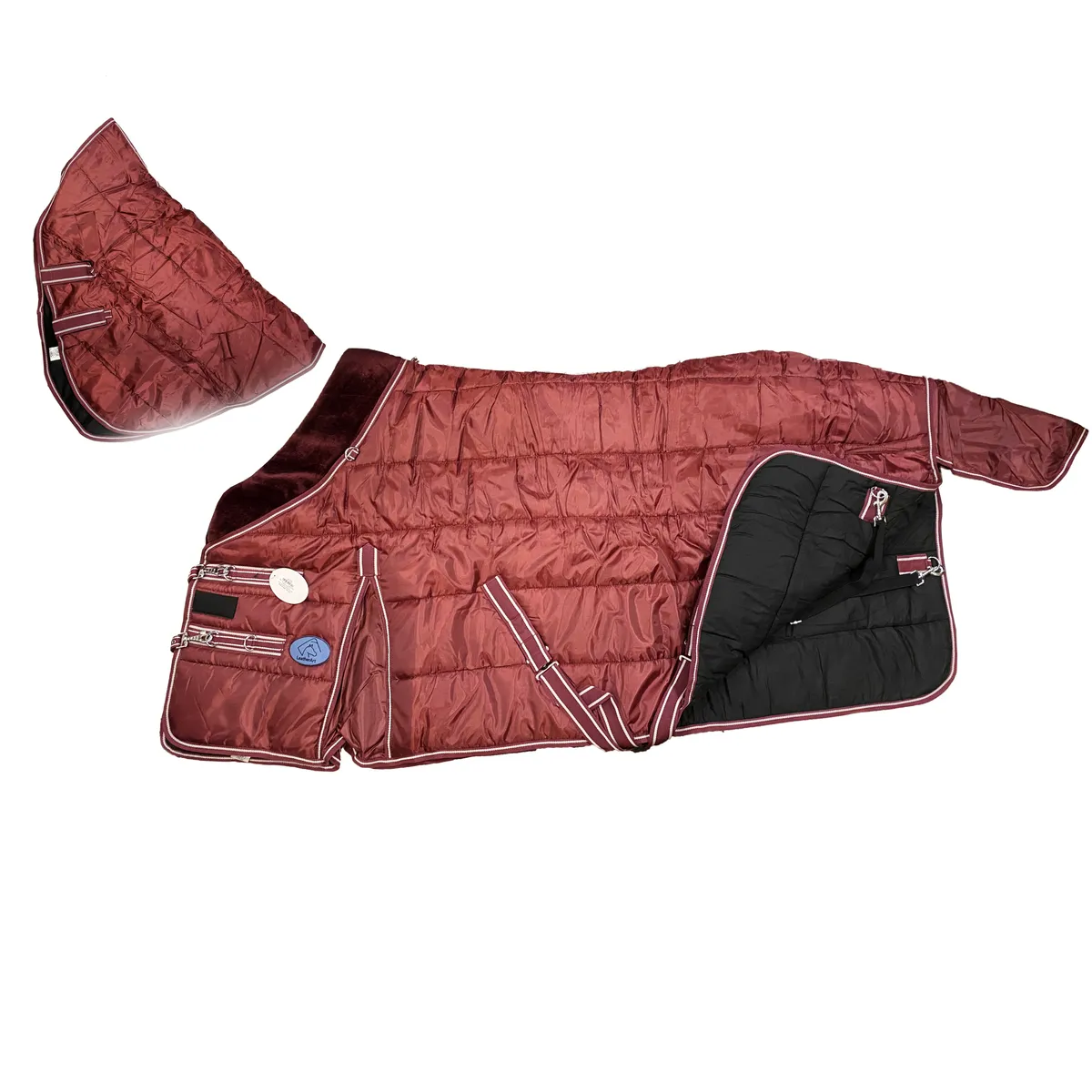 Попона денниковая зимняя с капором LeatherArt, 420D, наполнитель 350 гр. (155 см, Синий)