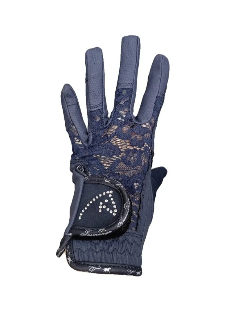 Перчатки с кружевной вставкой