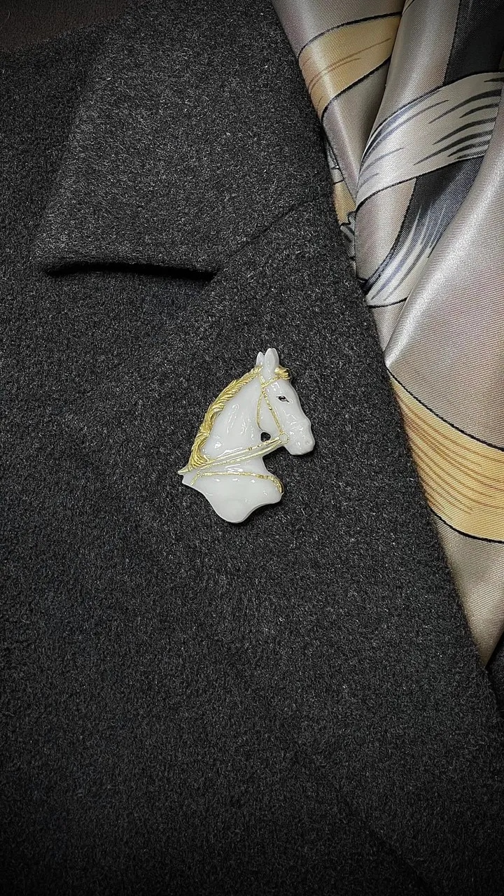 Брошь Лошадь фарфор (имитация)