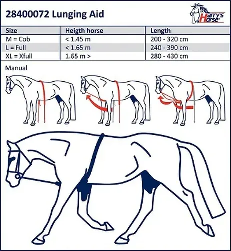 Лонжа мягкая, регулируемая с кольцом, Harrys Horse размер L
