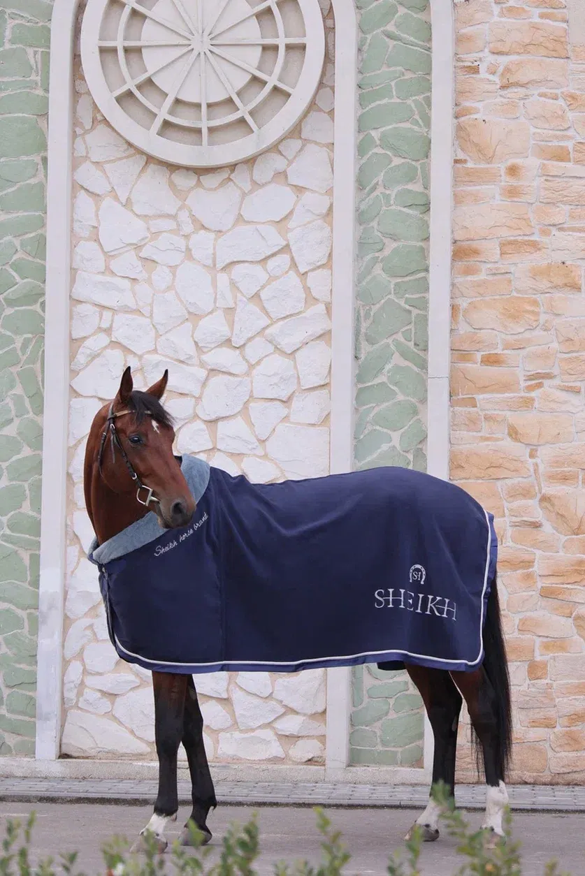 Попона SHEIKH HORSE BRAND, коллекция ORIENTAL, цвет синий, р-р 145