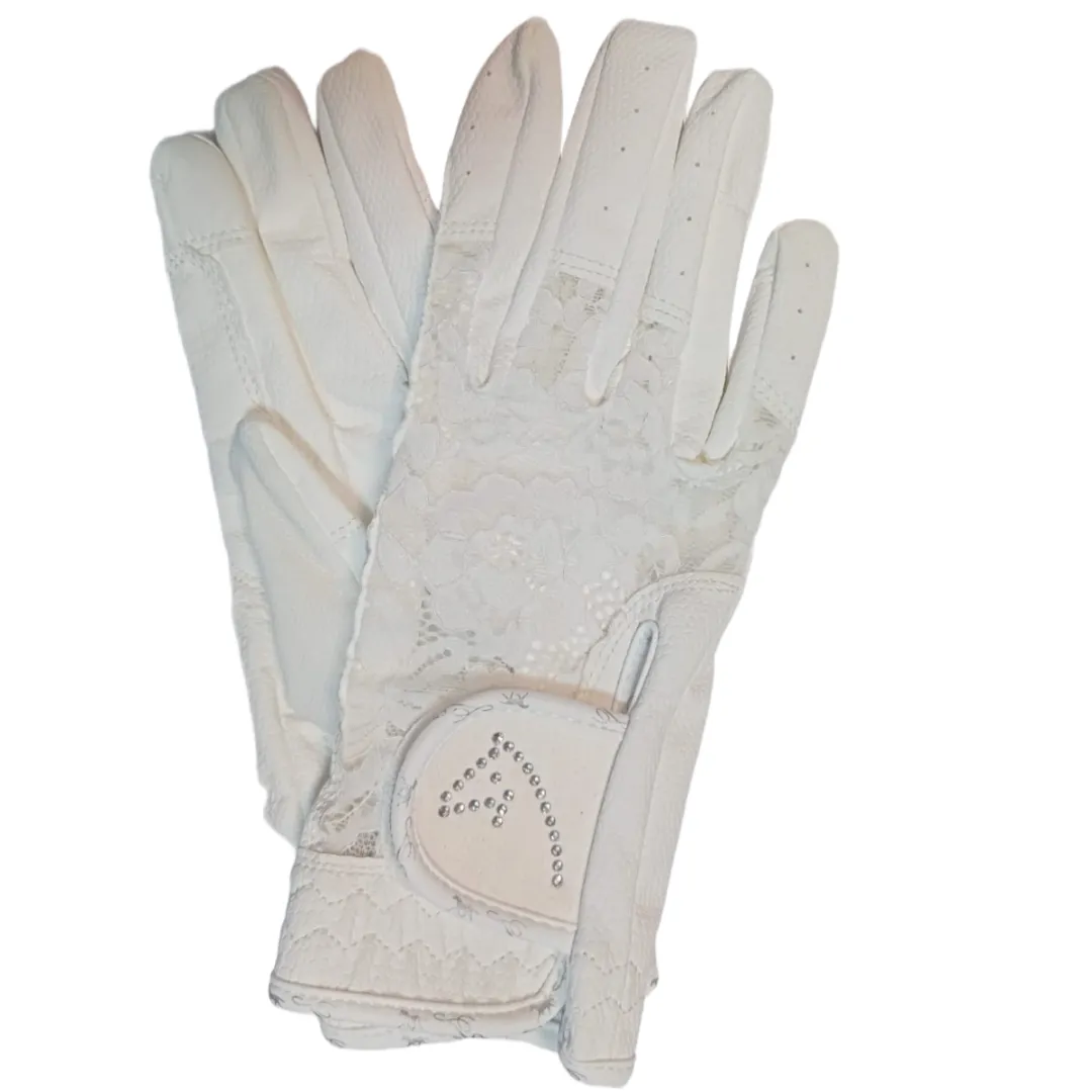 Перчатки с кружевной вставкой