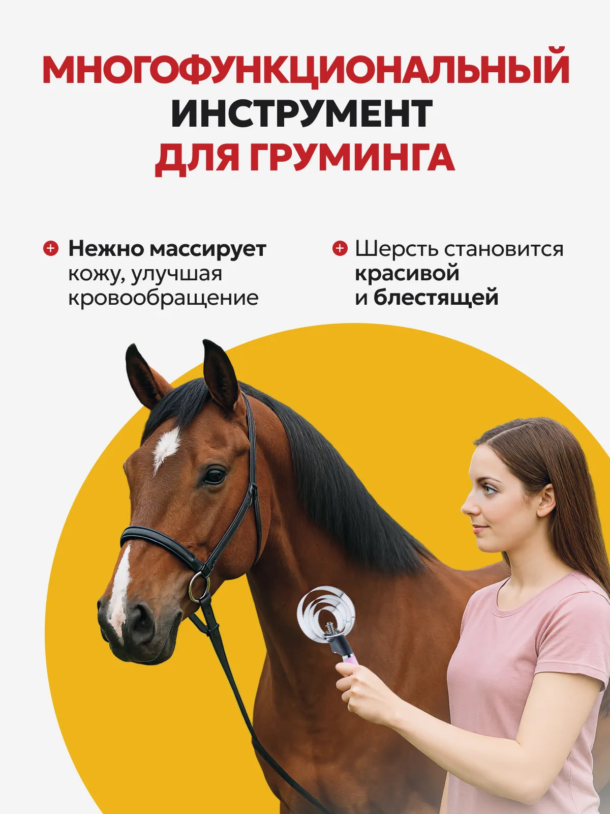 Скребница для собак и лошадей TENBERG Rings X4 Blue