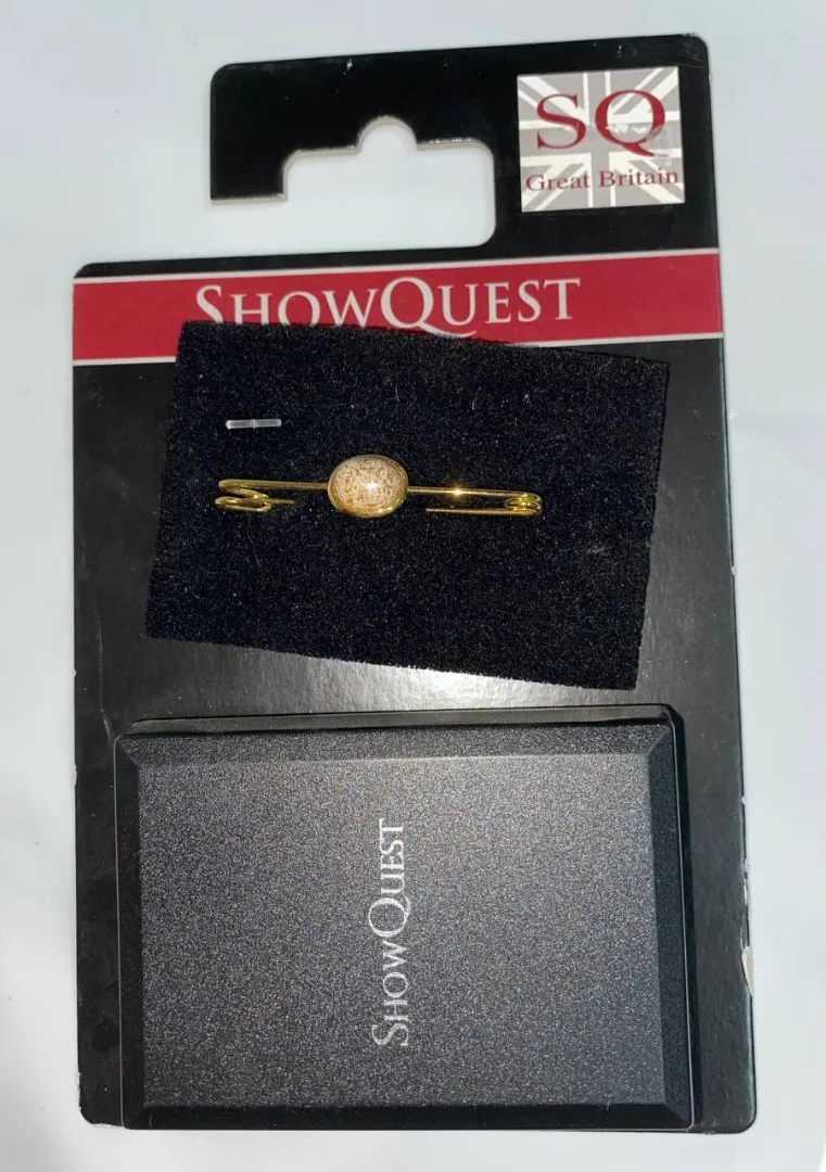 Булавка для галстука «Gold Effect Cream stone»