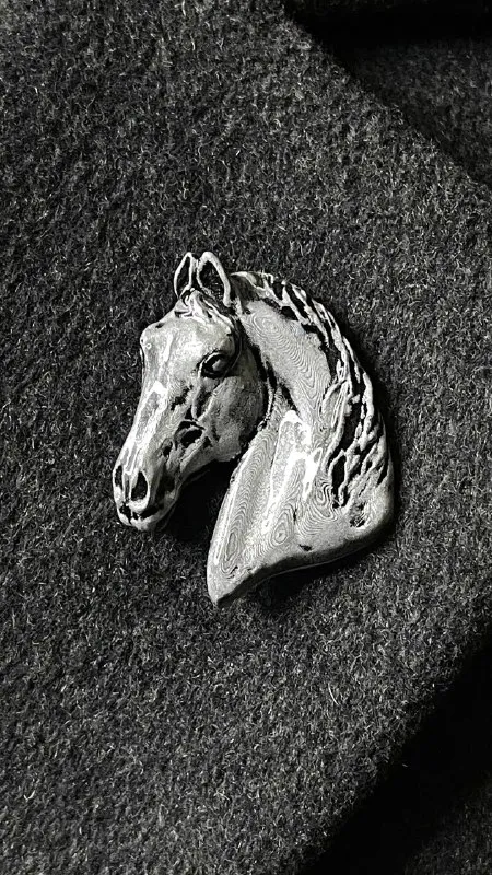 Брошь Конь серебро (имитация)