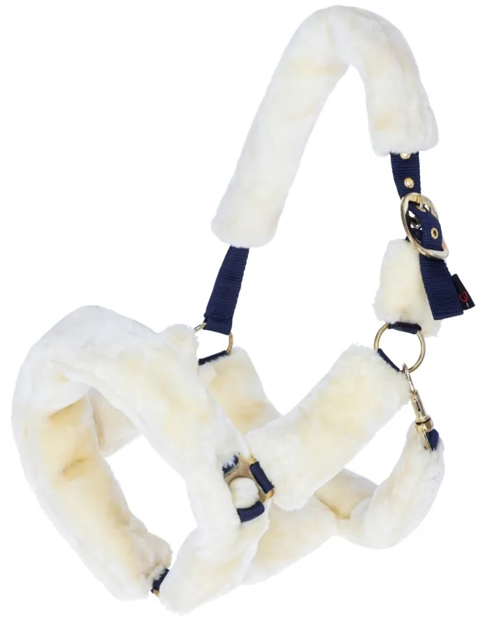 Недоуздок Supersoft синий с искусственным мехом cob