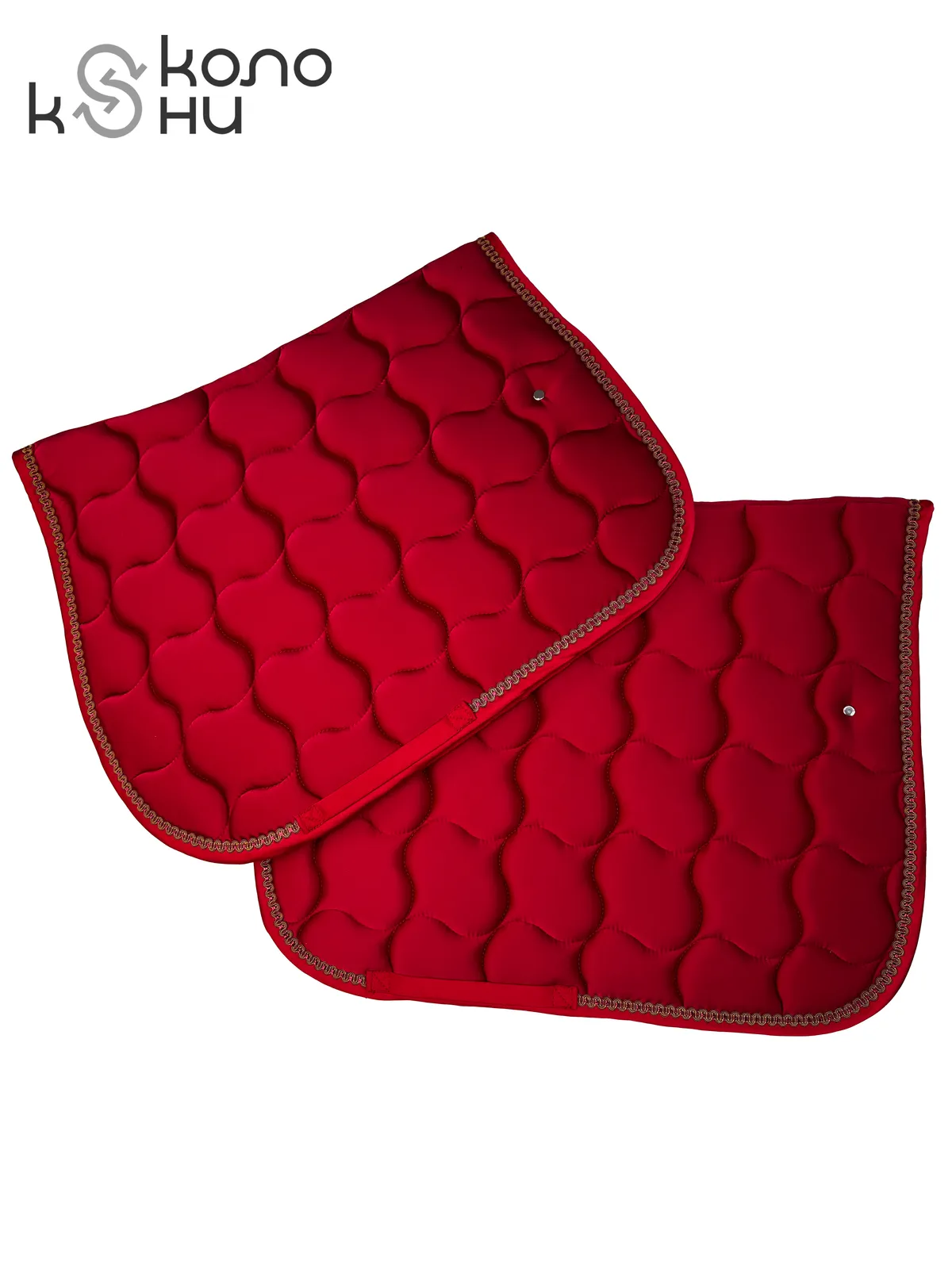 Вальтрап выездковый для лошади конный спорт, верховая езда ОколоКони, цвет красный, крупная стежка