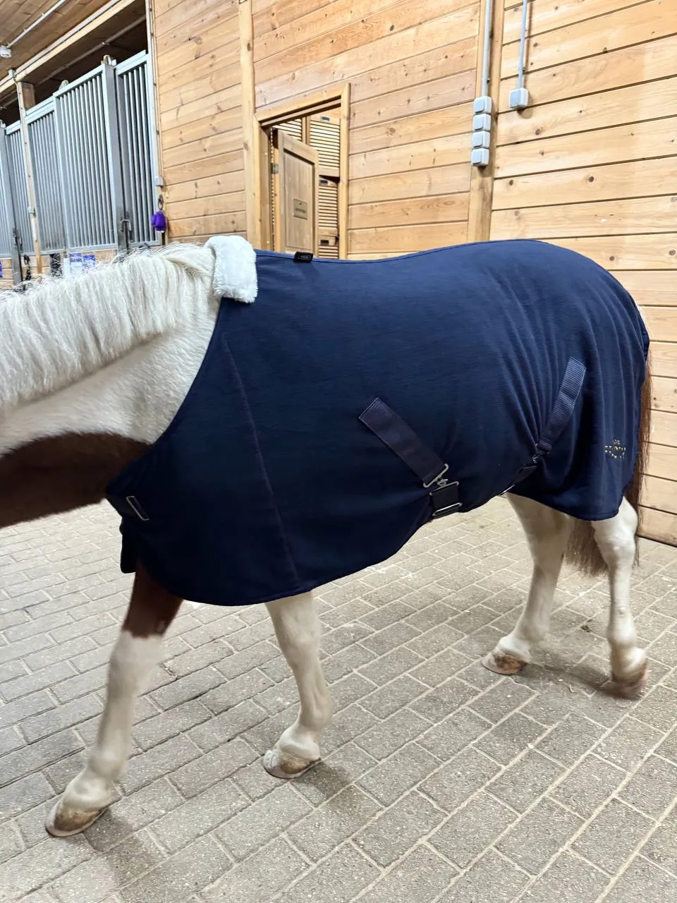 Попона флисовая для пони или жеребят HorseFactor (синяя) (100 см)