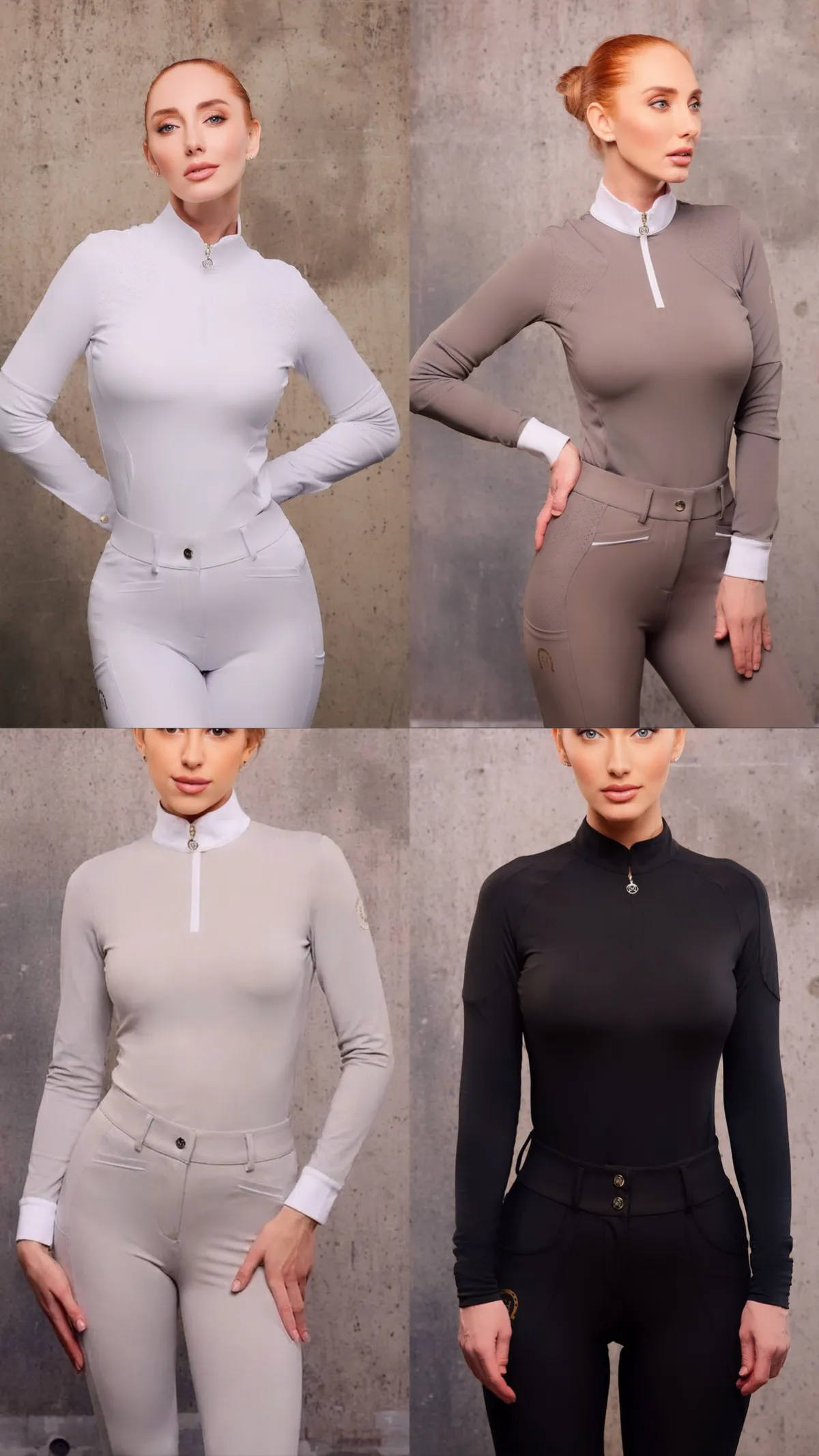 Лонгслив для верховой езды, конного спорта SHEIKH HORSE BRAND, коллекция ИНДАСТРИАЛ, цвет серый, р-р XS