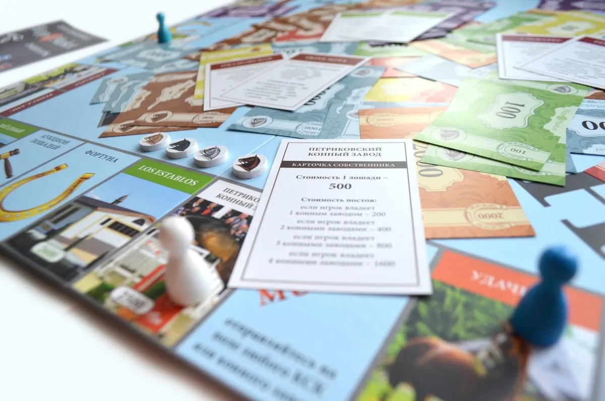 Настольная игра HippoMarket (Хиппомаркет) 2-е издание - монополия для любителей лошадей ХиппоМаркет, новая версия 2023 года