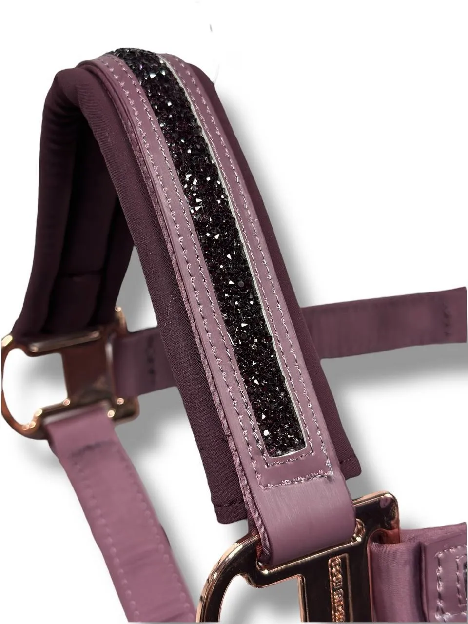 Недоуздок TGW пыльная роза с конусовидными стразами коб 