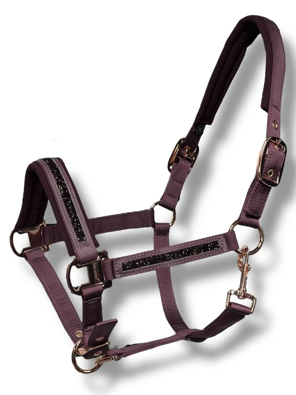 Недоуздок TGW пыльная роза с конусовидными стразами коб