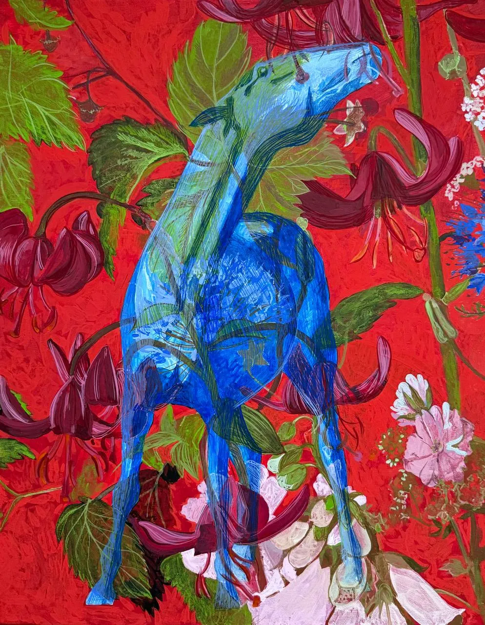 лошадь в цветах