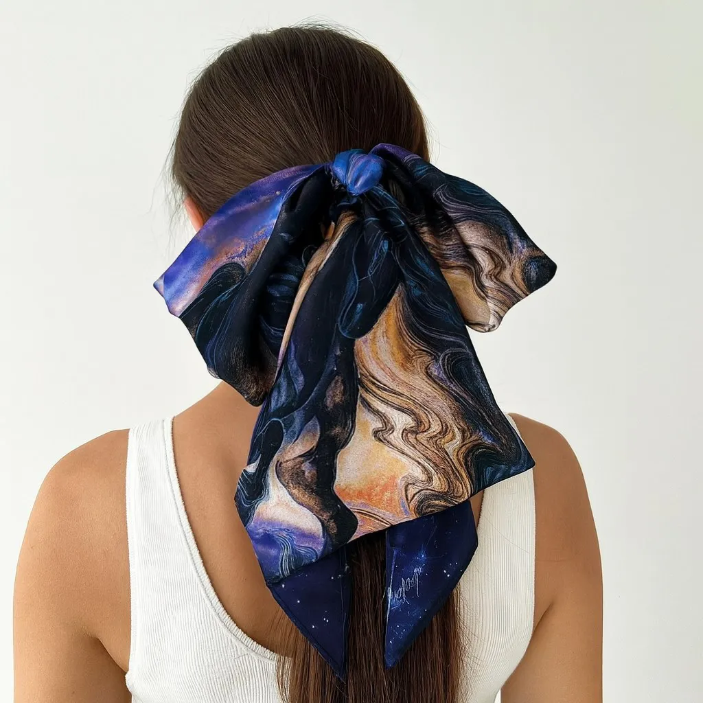 Платок с лошадью коллекция GALAXY большой 90*90 SHEIKH HORSE BRAND