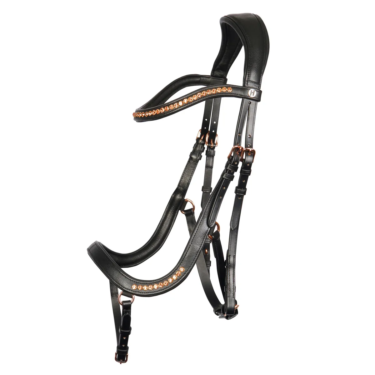 Уздечка Rosegold с анатомическим капсюлем, кристаллы розовое золото