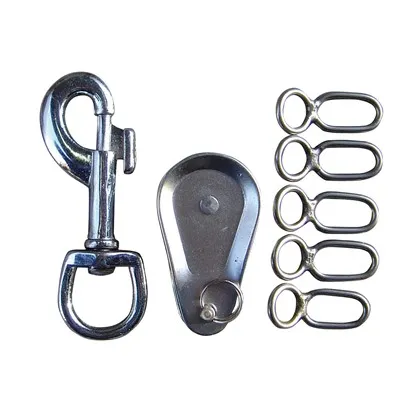 Набор карабины, фиксаторы и роллик для вожжей или системы для тренинга лошади