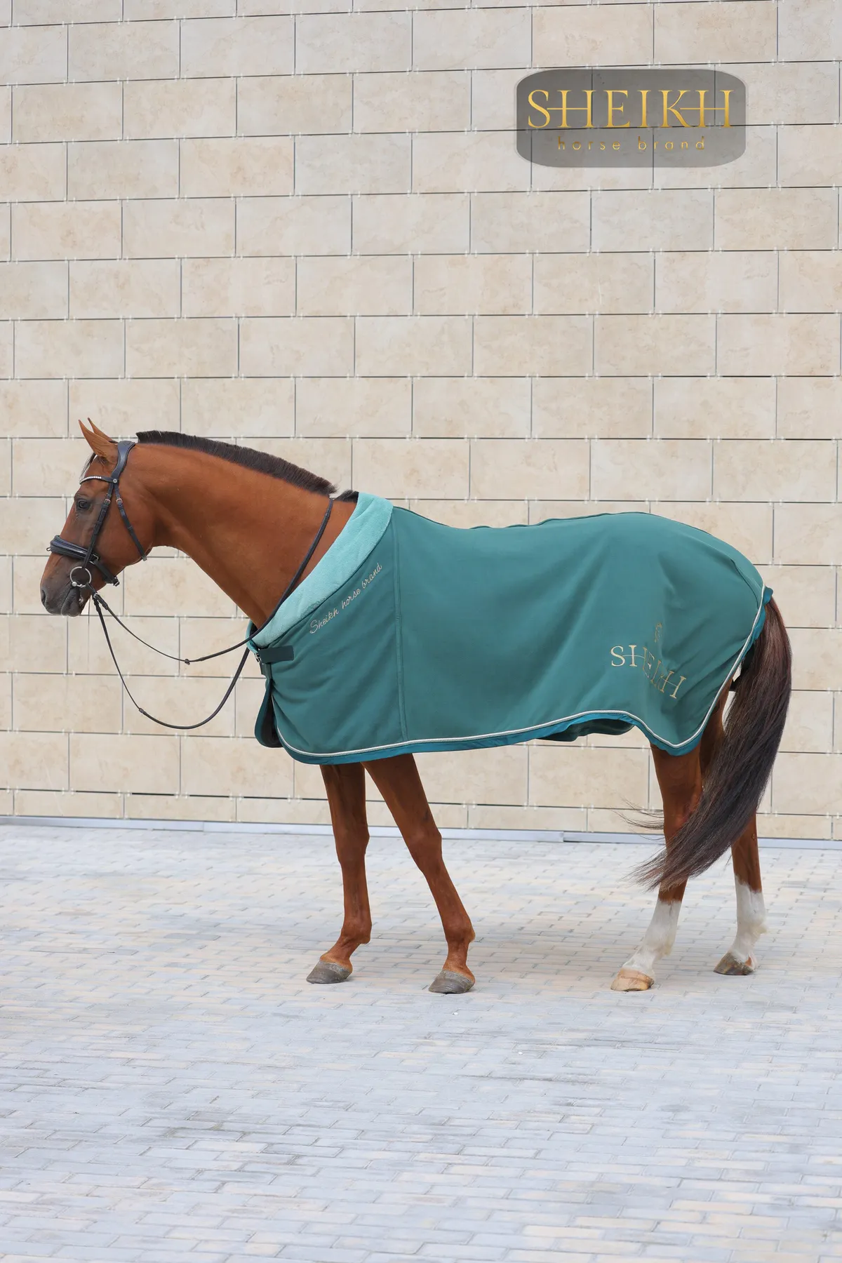 Попона SHEIKH HORSE BRAND, коллекция ORIENTAL, цвет зеленый, р-р 135