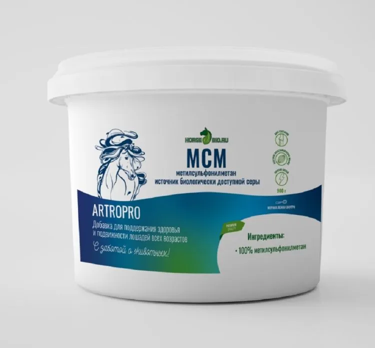 Horse-bio: МСМ ArtroPro для поддержания здоровья и подвижности лошадей, 900 гр.