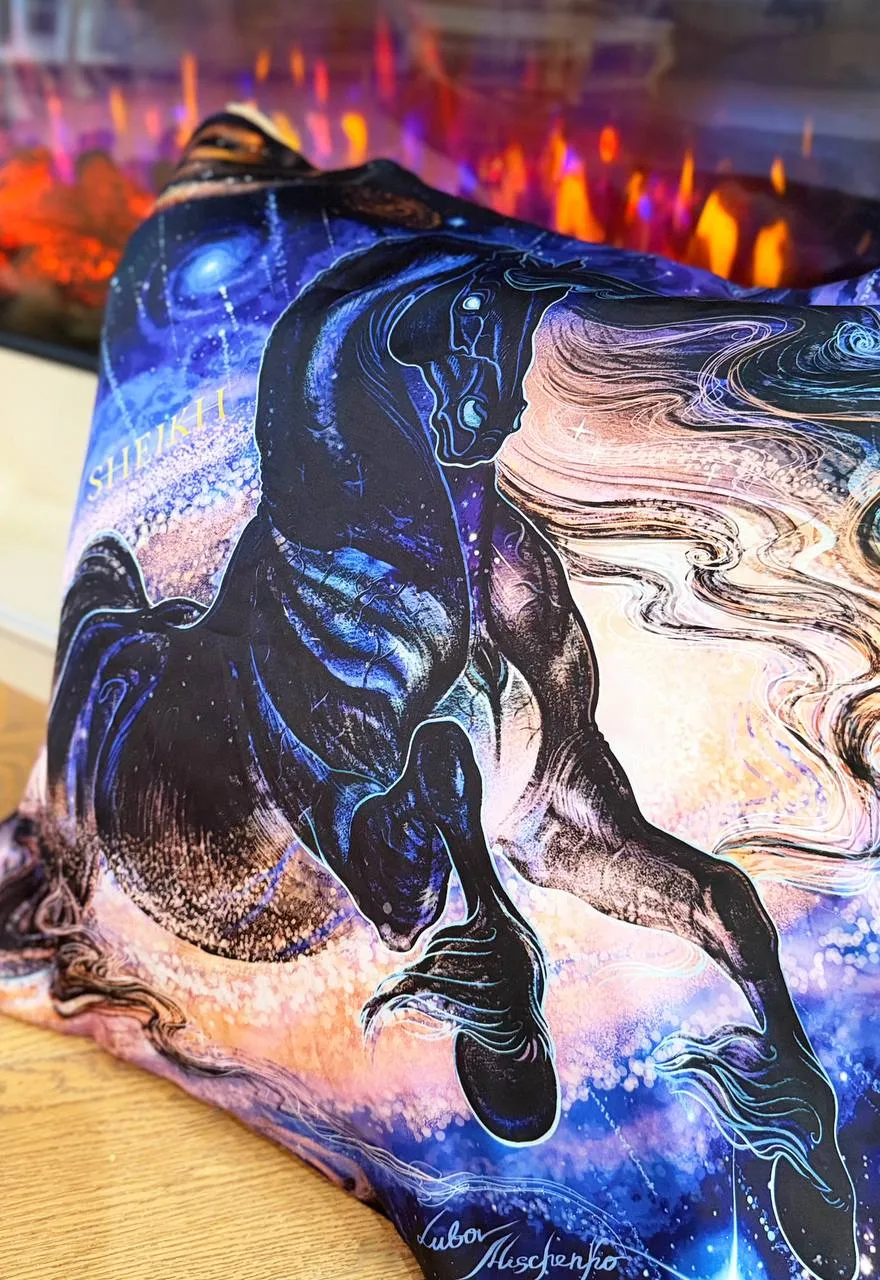 Платок с лошадью коллекция GALAXY средний 60*60 SHEIKH HORSE BRAND