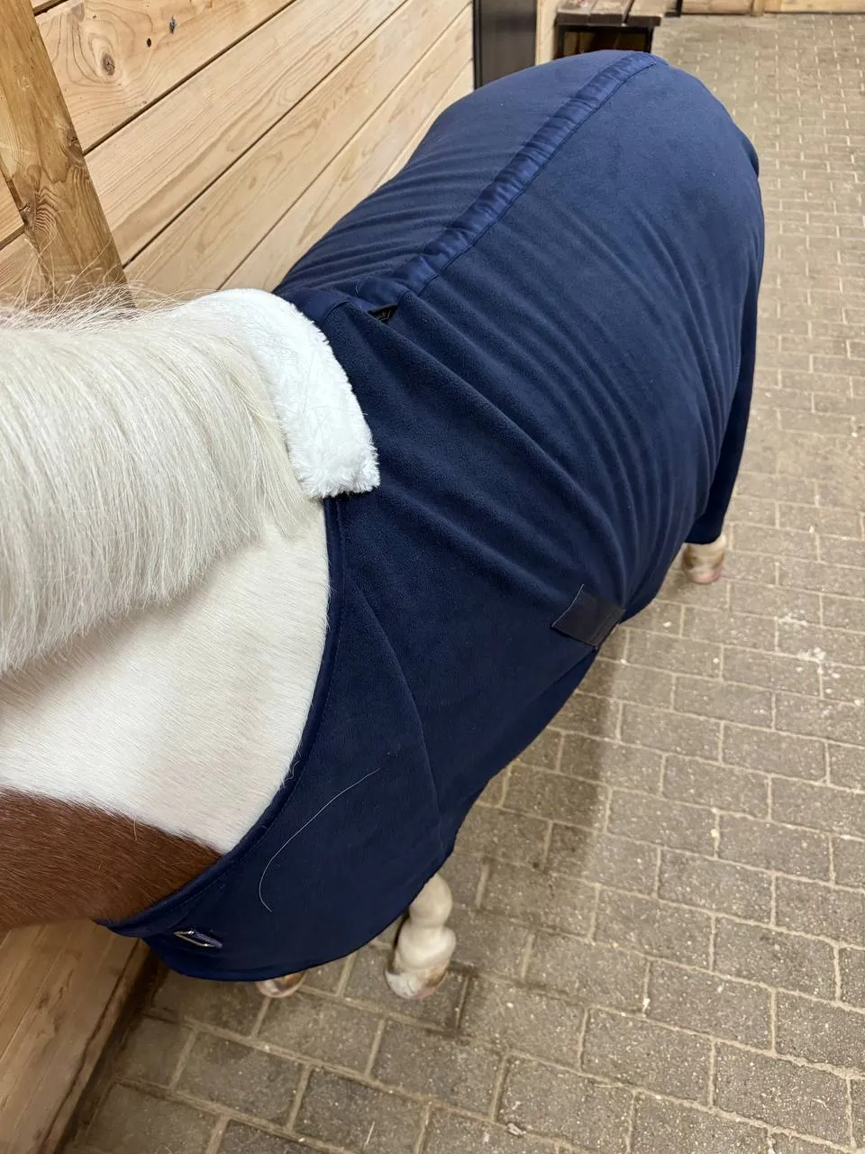 Попона флисовая для пони или жеребят HorseFactor (синяя) (100 см)