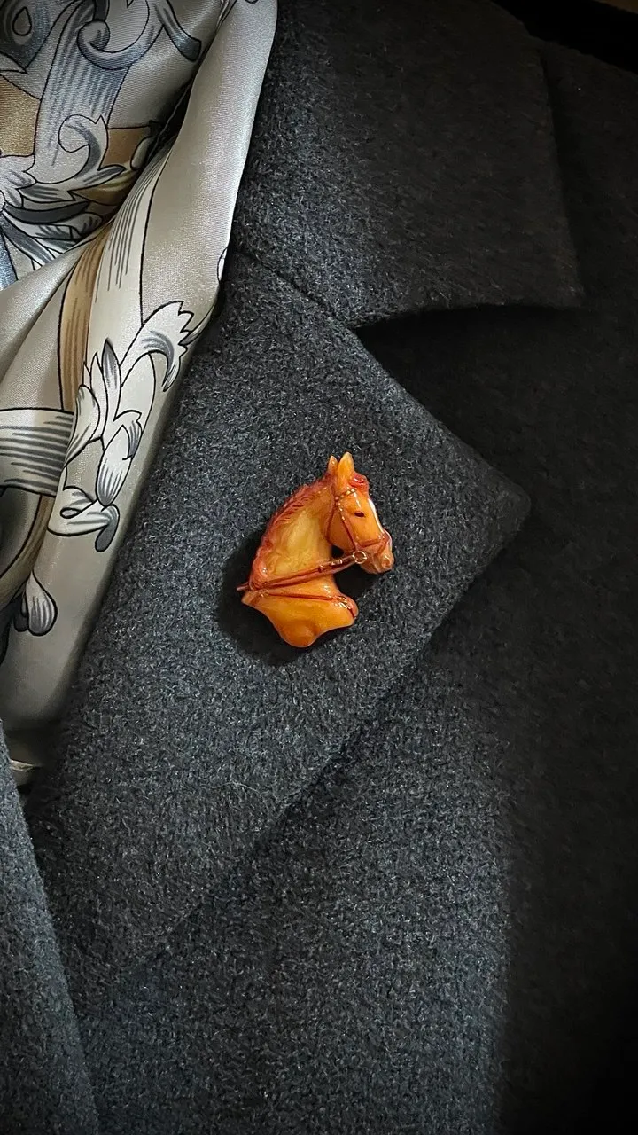 Брошь Донская лошадь ручная работа