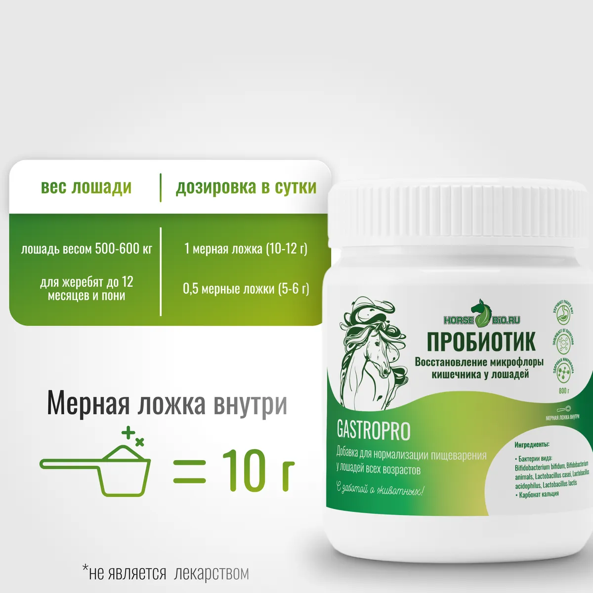 Пробиотик GastroPro для лошадей, 800 г