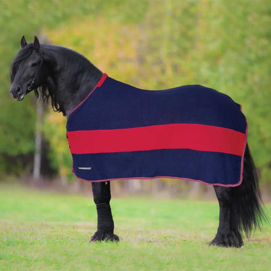 Попона HE Jasmine флисовая с ремнями сине-бордовая 125 см