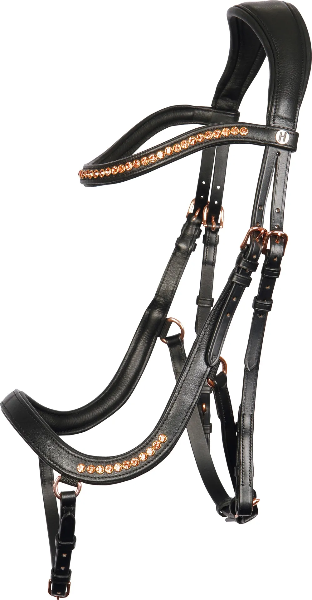 Уздечка для лошади кожаная Anatomic Rosegold (Harry's Horse Голландия) (cob, черный)