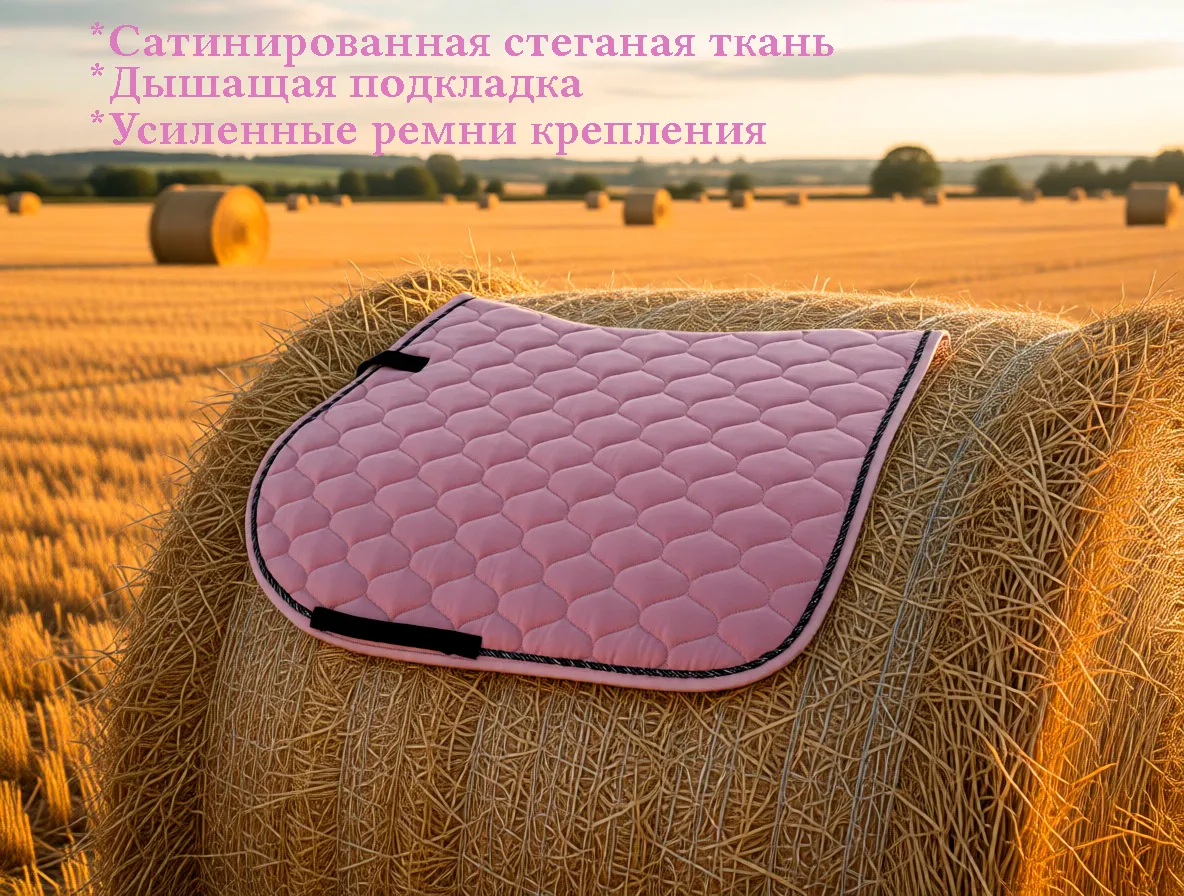 Вальтрап конкурный атласный GHN, кант стразы, розовый