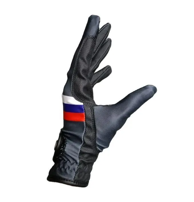 Перчатки летние для верховой езды Tasmanya, с флагом России  (xs)